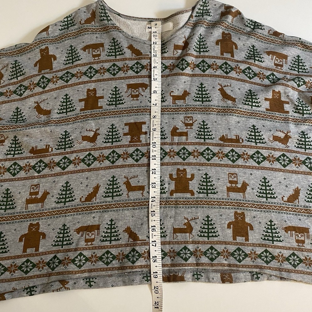 Ne-Net Shirt Womens Size 2 (M) Asymmetrical Nordic Winter Graphic Soft Knit - Picture 6 of 10
